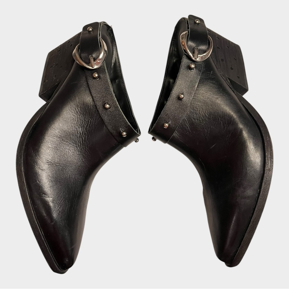 GOLO Woody Noir black leather western mule booties women’s size 9 made in Brazil - Picture 7 of 12